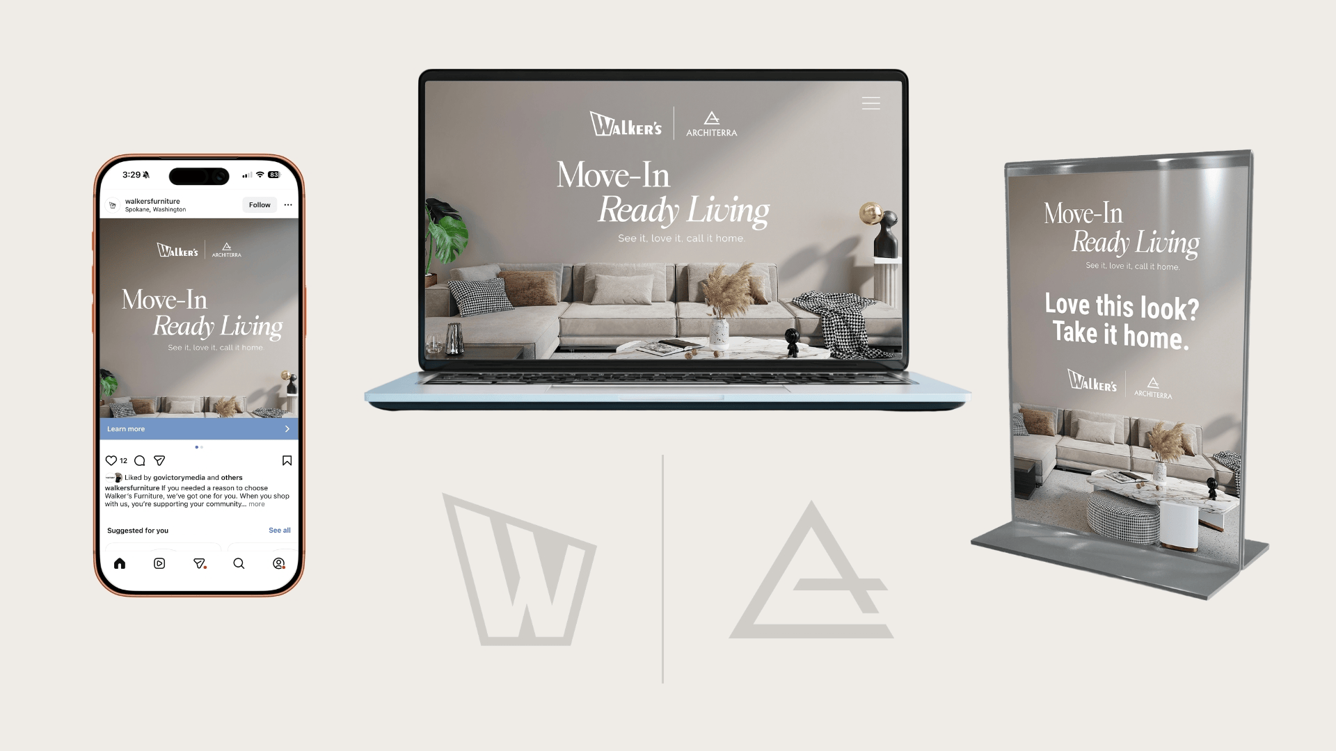 Walkers Furniture and Architerra Homes Branding Design