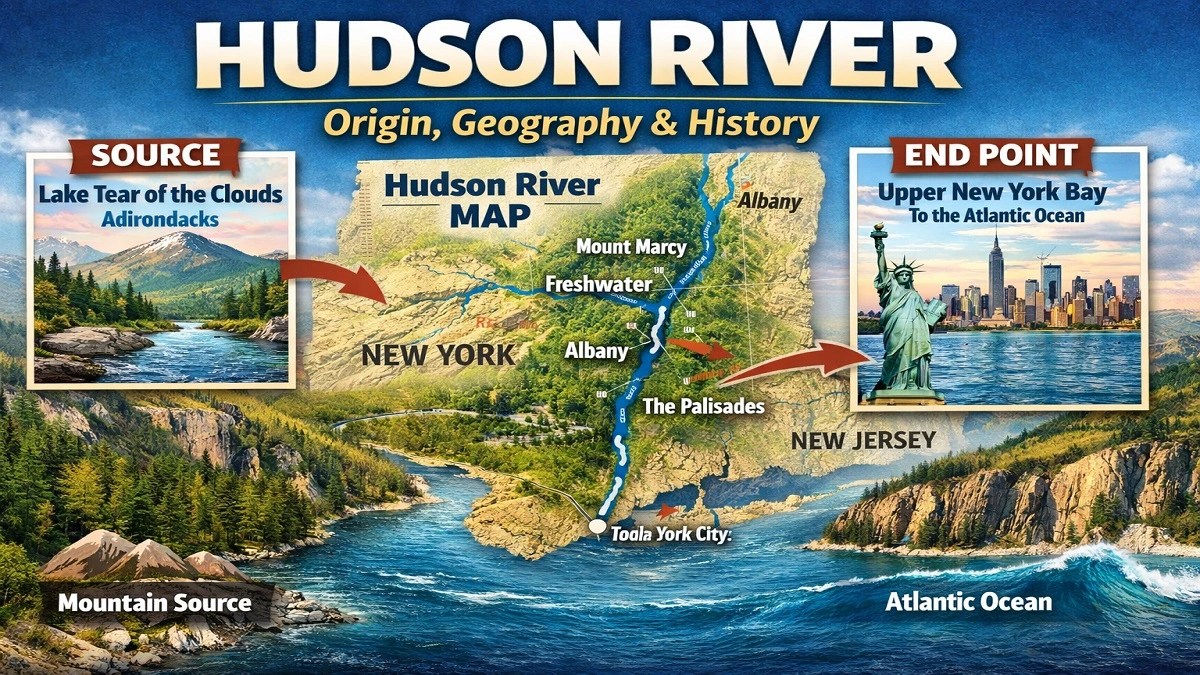 Hudson River Hudson River Map Facts Hudson River Origin Map Geography