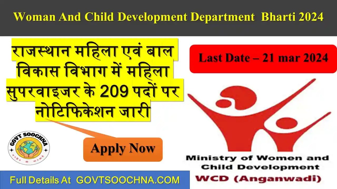 Woman And Child Development Department Bharti 2024