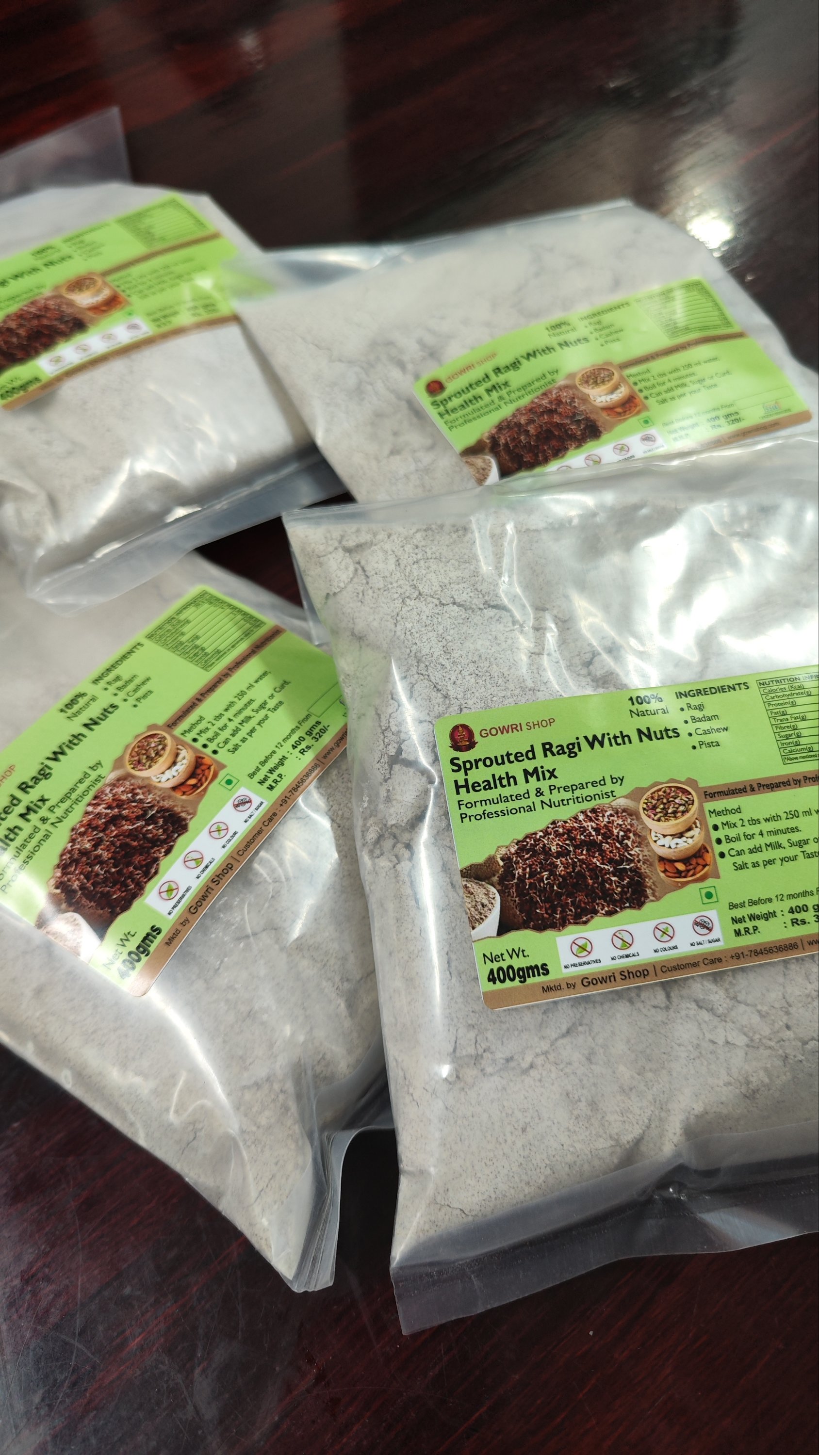 Sprouted Ragi With Nuts Health Mix 400 Gm – Gowri Shop