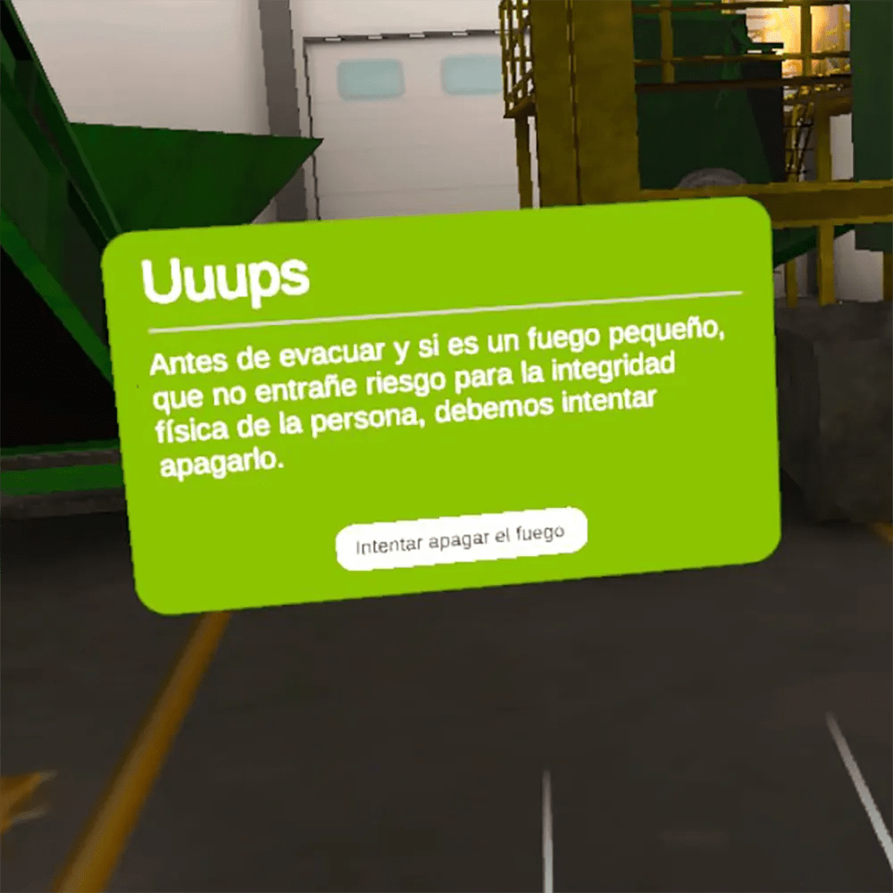 App manage and training machinery interface fire selection option