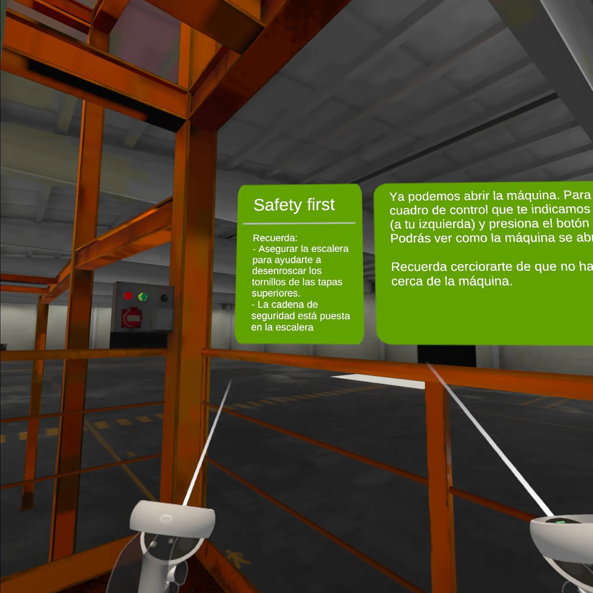 Maintenance VR app for training in danger situations in a plant Safety first