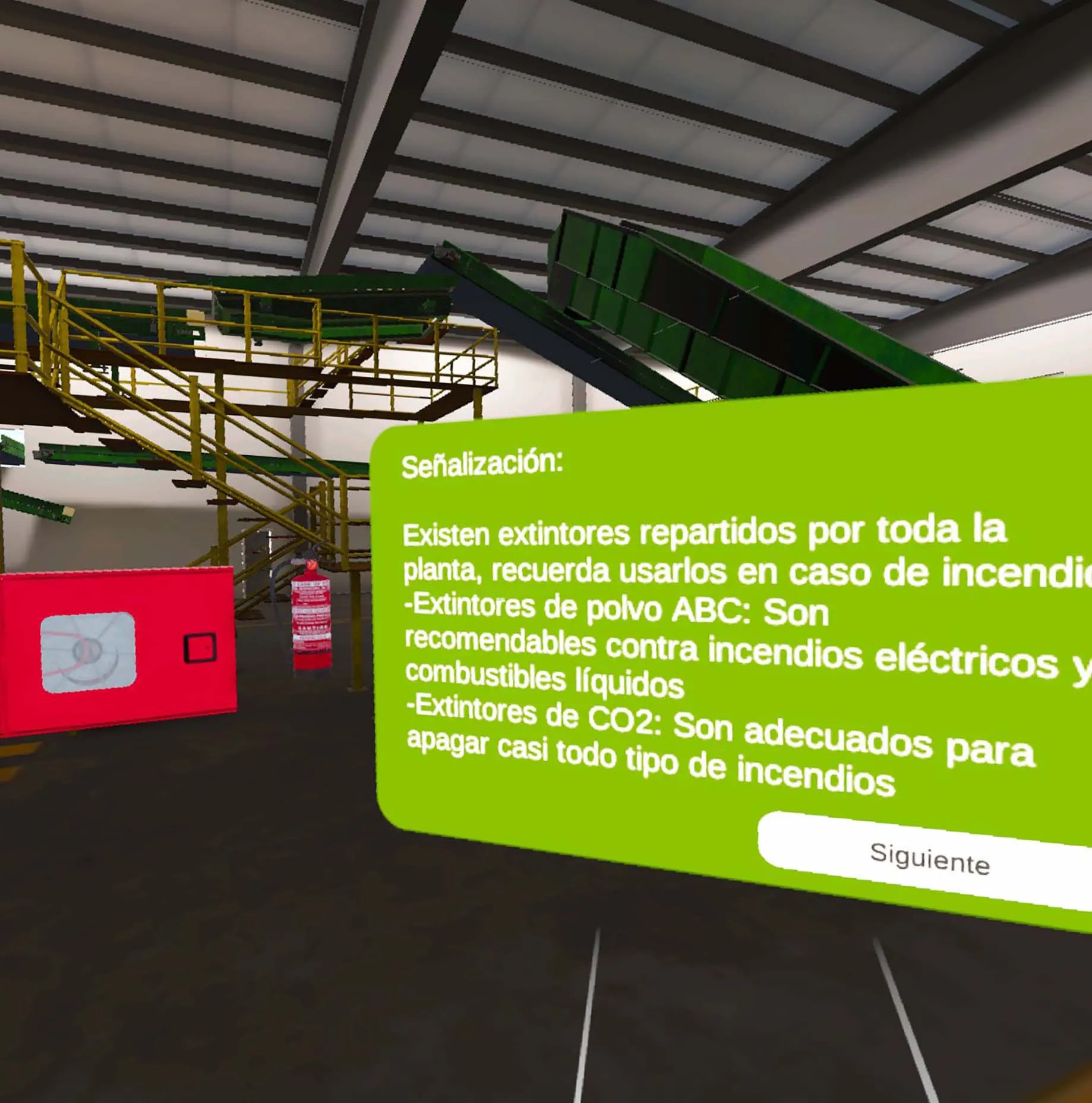 Security app for training in danger situations in a plant EPI Explication