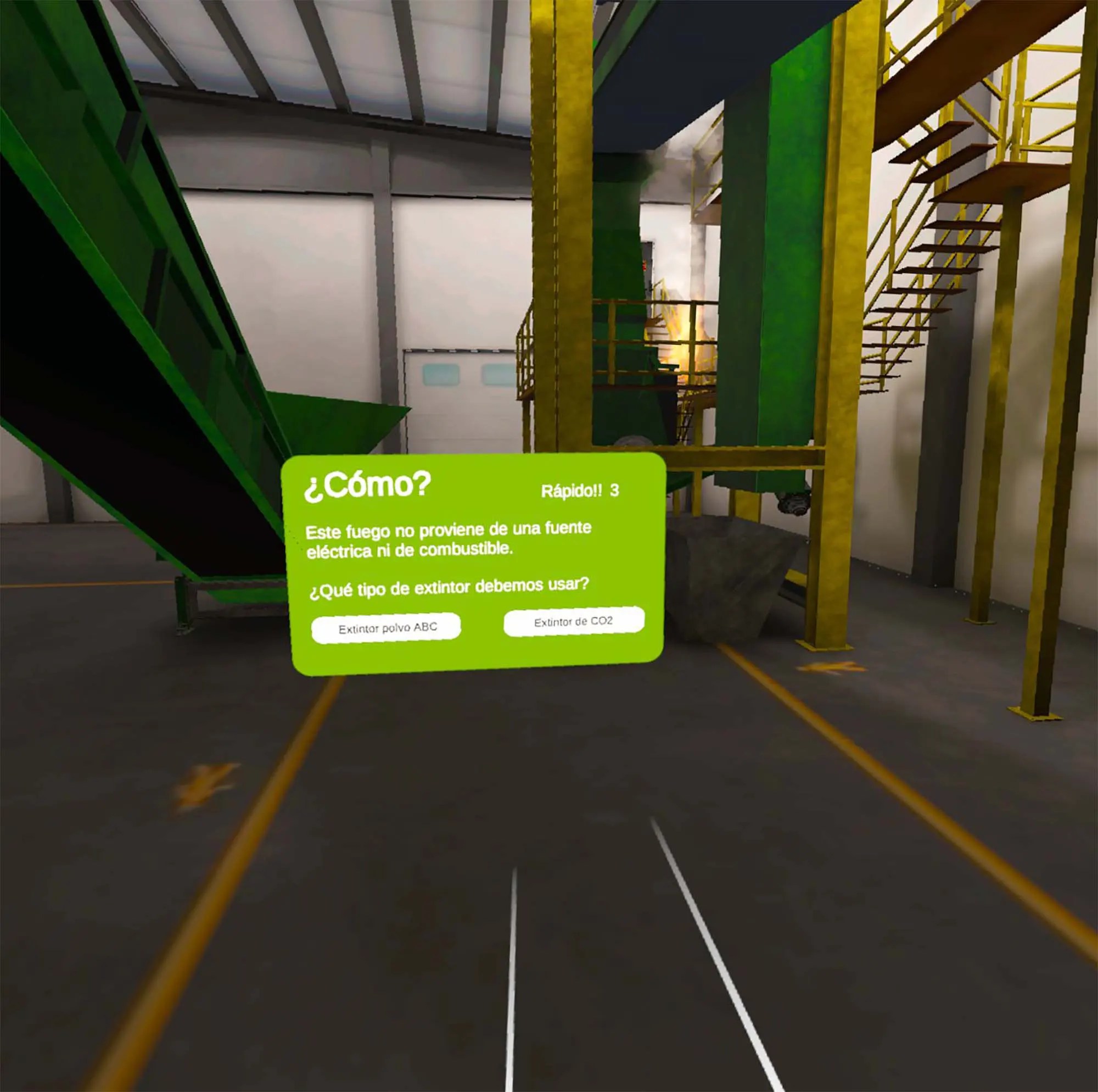 Security app for training in danger situations in a plant Selection options