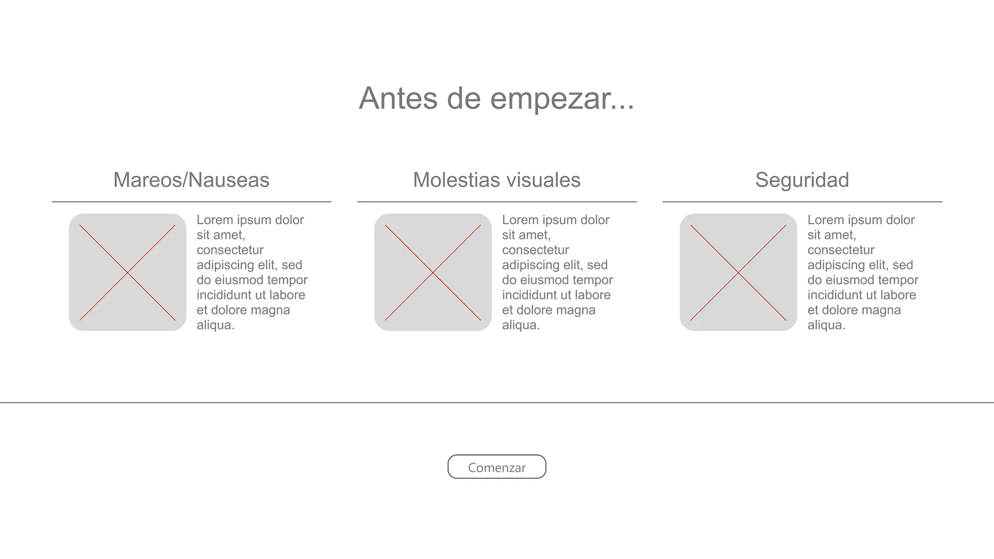 Wireframe security app VR incidences management ux analysis