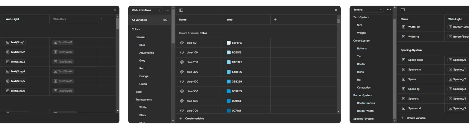 Tokens para sistema de diseño en figma