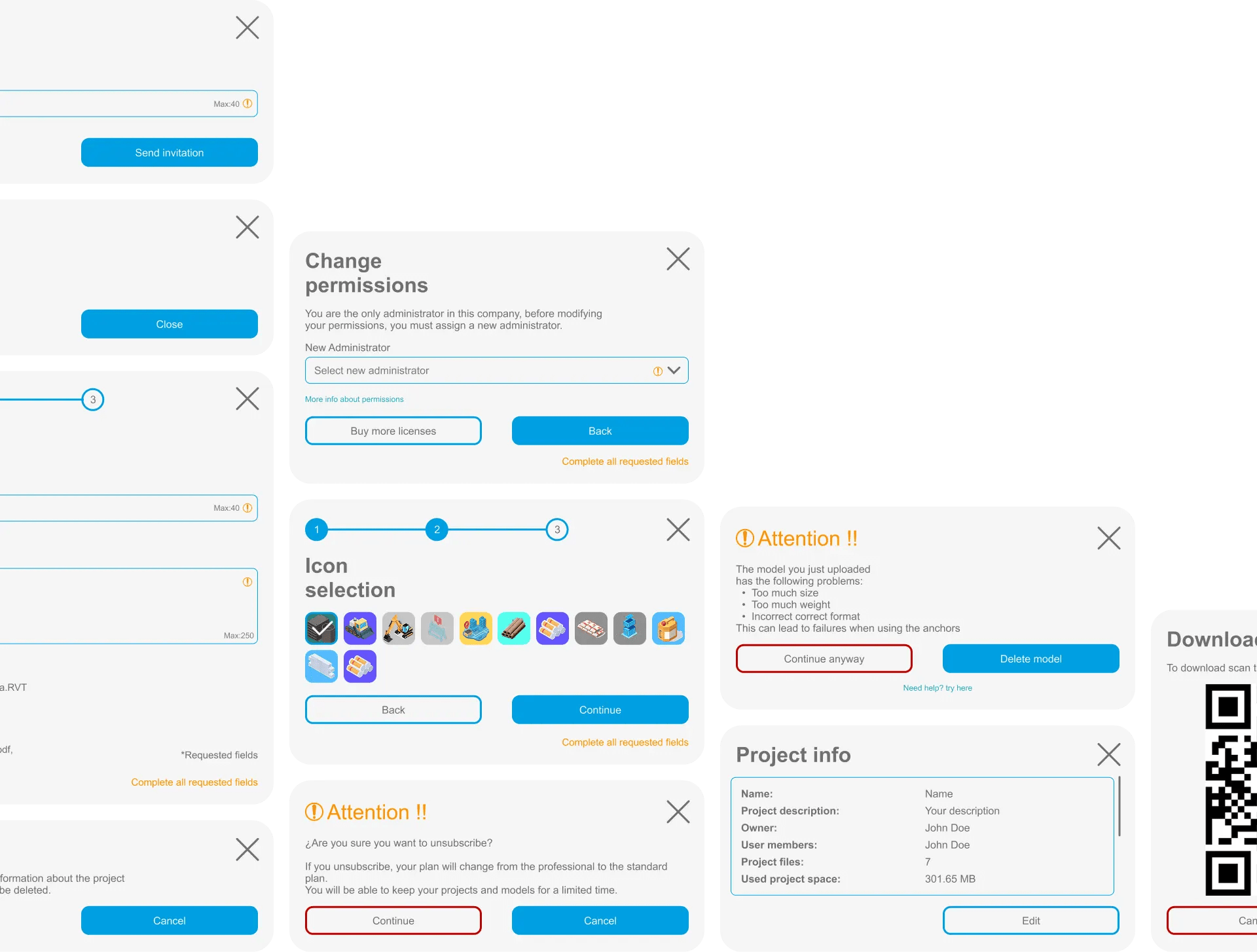Ejemplos de componentes del sistema de diseño