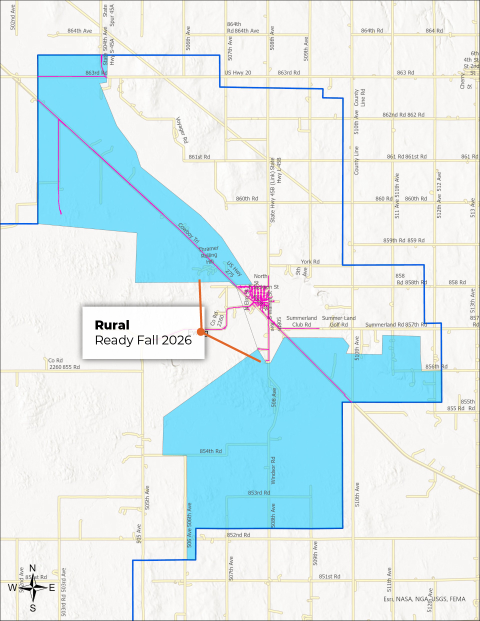 Better Internet In Ewing GPC Ewing Rural Map 