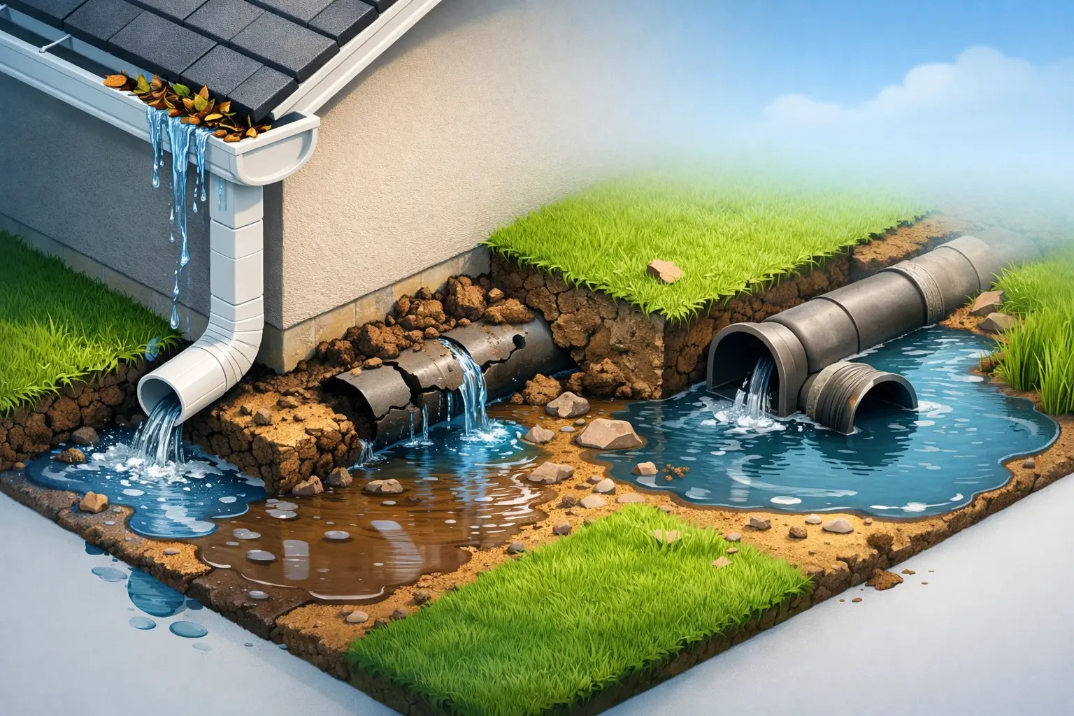 Gutter Downspout Drainage Problems Explained