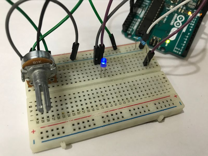 Esp8266 For Beginners Example 4 Analog Input Pin Led Brightness Control By Potentiometer - Creative Mobile Light Arts | Free Download