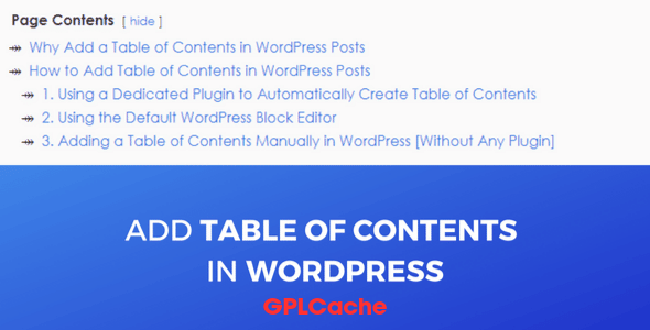 How To Add A Table Of Contents In WordPress