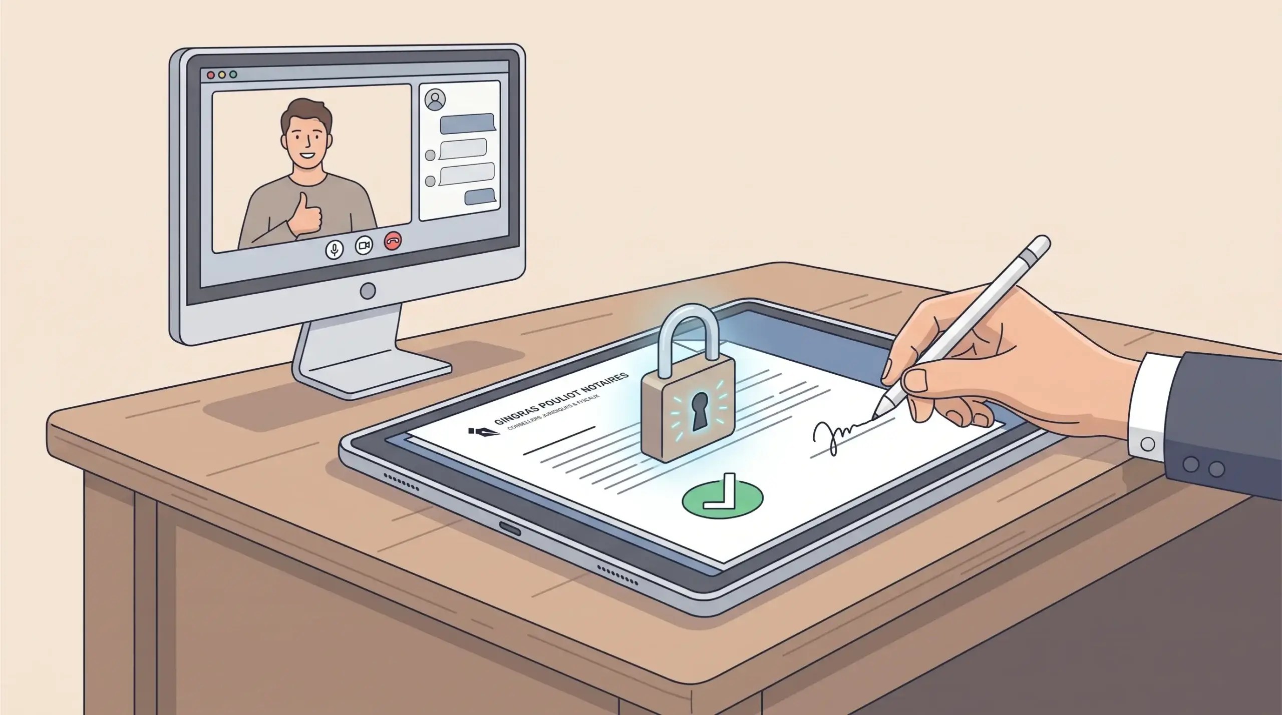 Notary signing digital document scaled