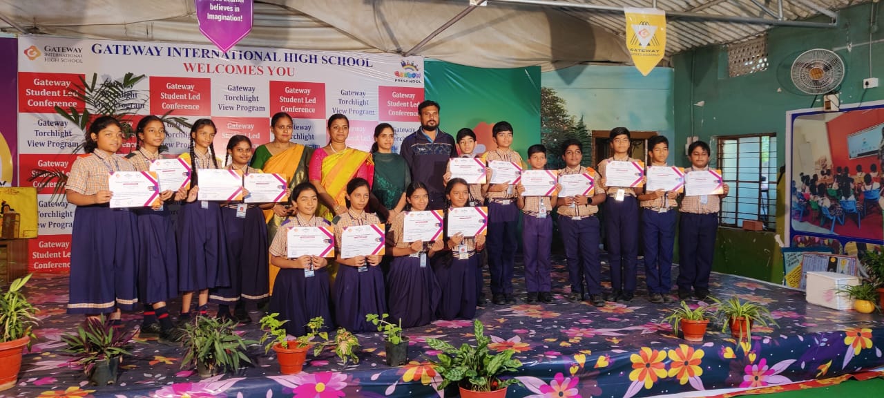 Our Students of class 6th have won the achievement certificate in student-led conference at Gateway International School, Rajendranagar