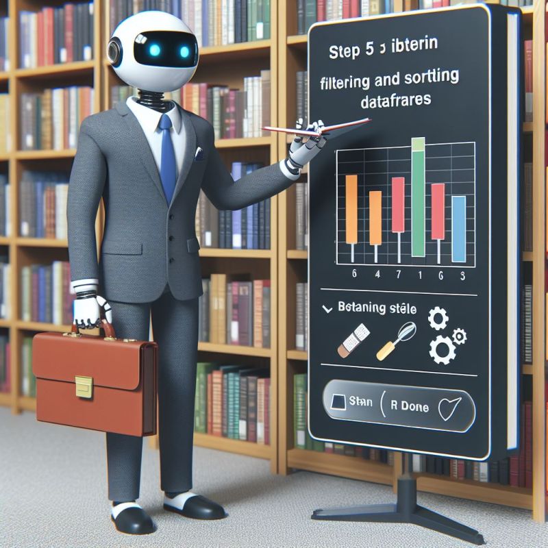 Step 5 Filtering And Sorting Dataframes - Professional Gradient Illustration - Desktop