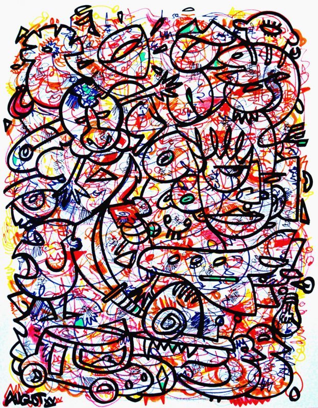 "GraffinBrain part1" (Markers on paper, 45x60cm), 550 euros
