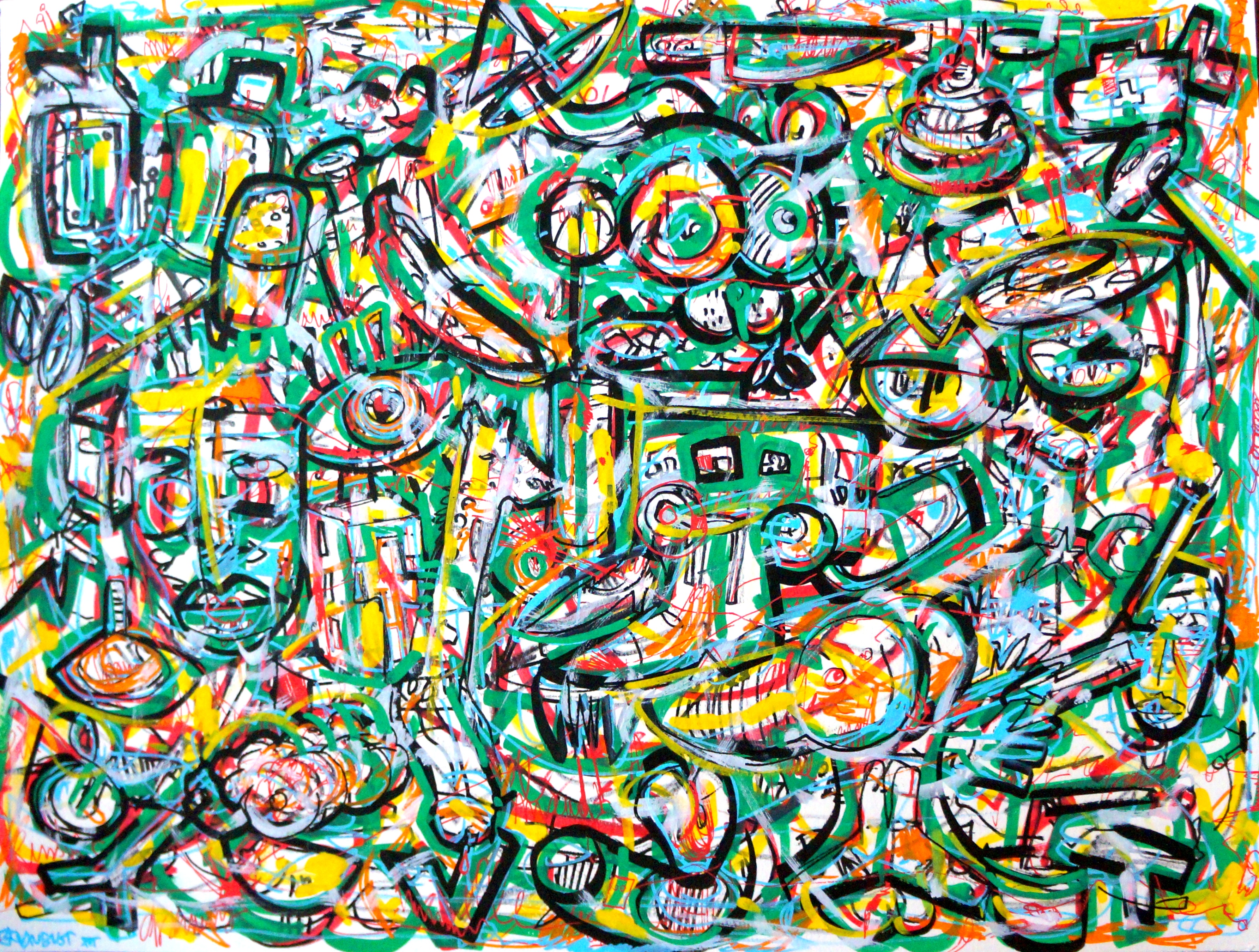 "Hellyeah part2" (mixed medias on paper, 60x45cm), 1300 euros