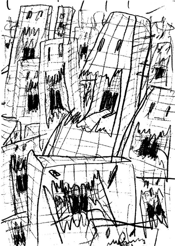 "NYC" (pencil on paper, 29,7x21cm), 250 euros