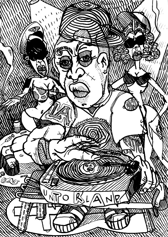 "Trapped" (ink, on paper, 21x29,7cm), 250 euros