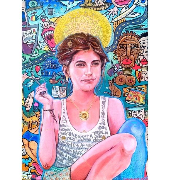 "Manon" (mixed medias on canvas, 45x60cm), SOLD