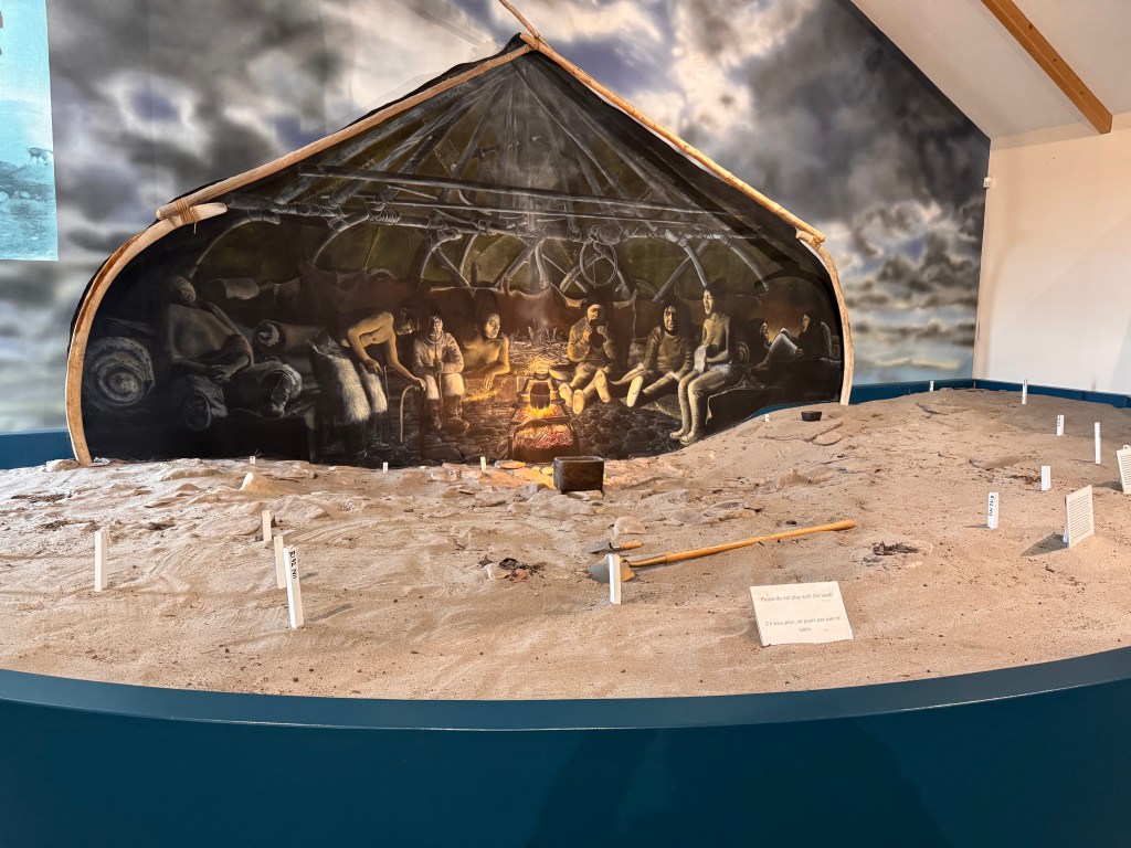 Whale bone (from beached whales, not hunted) and seal skins would make the rafters and roof.