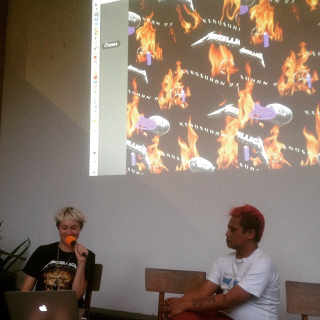 Lara Thoms & Wok the Rock presenting their Metallica research.