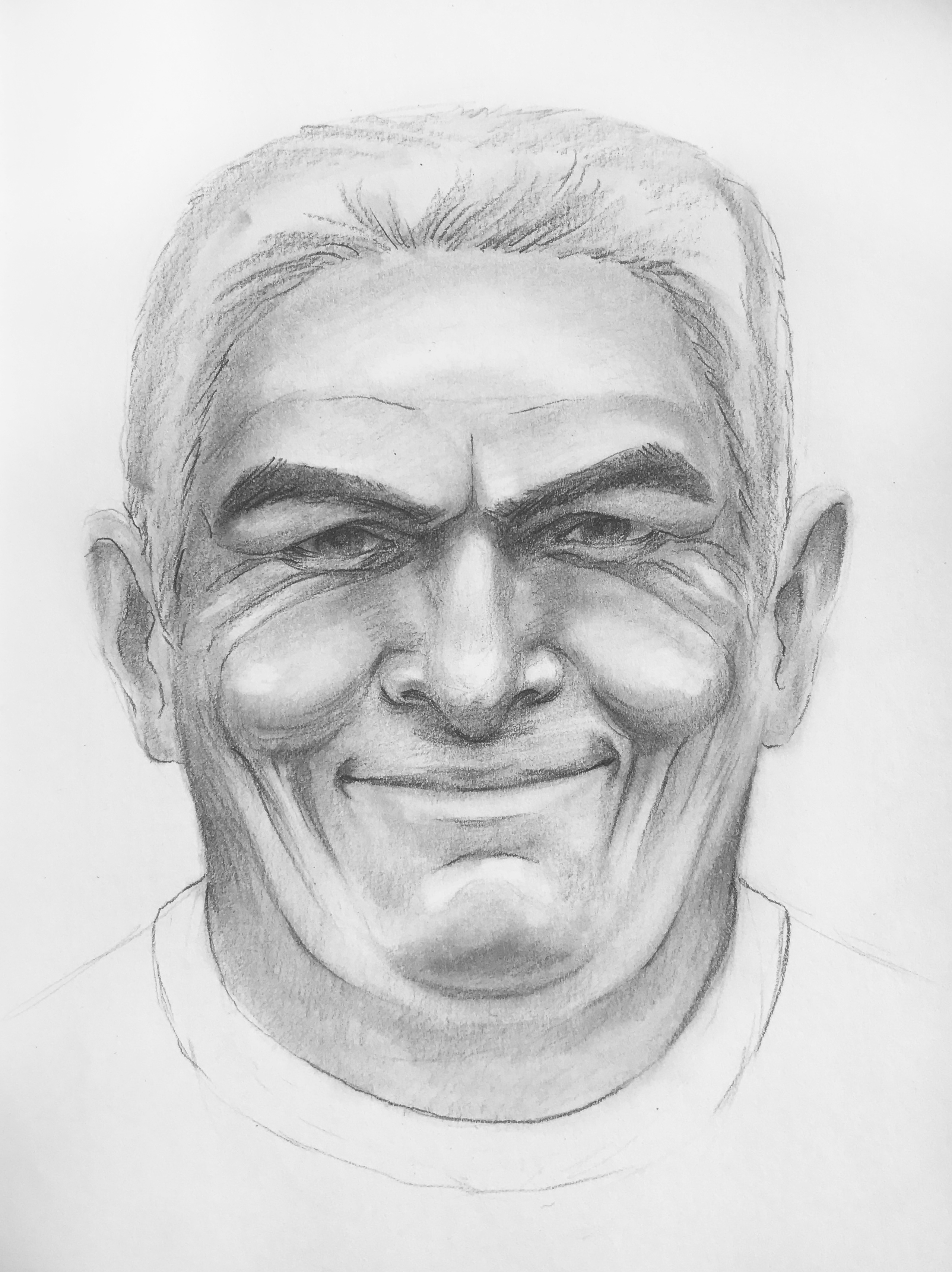 Progression based on the description of the father, the daughter remarked, "That's him, he only wishes he had that much hair!"