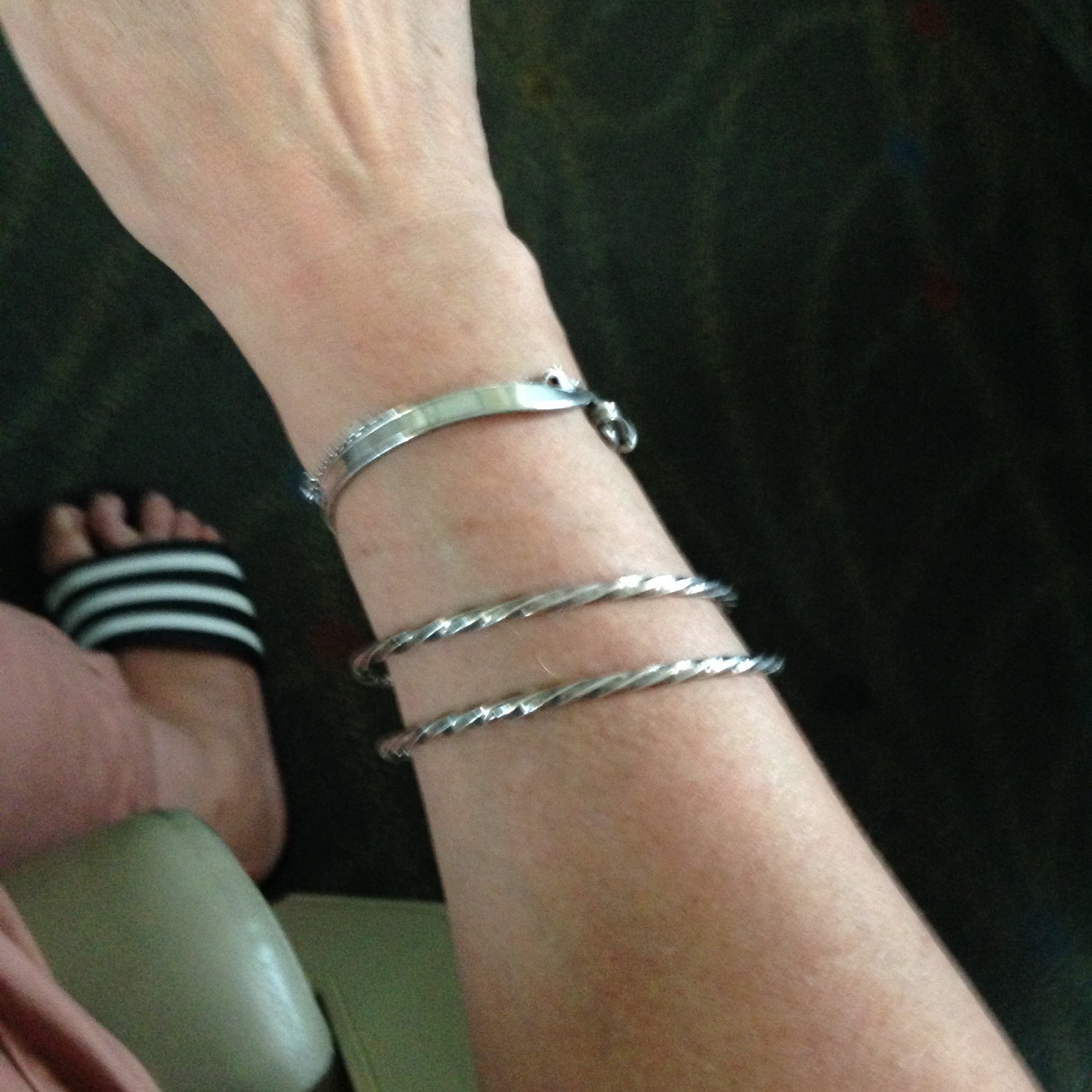 Two sterling silver bangles