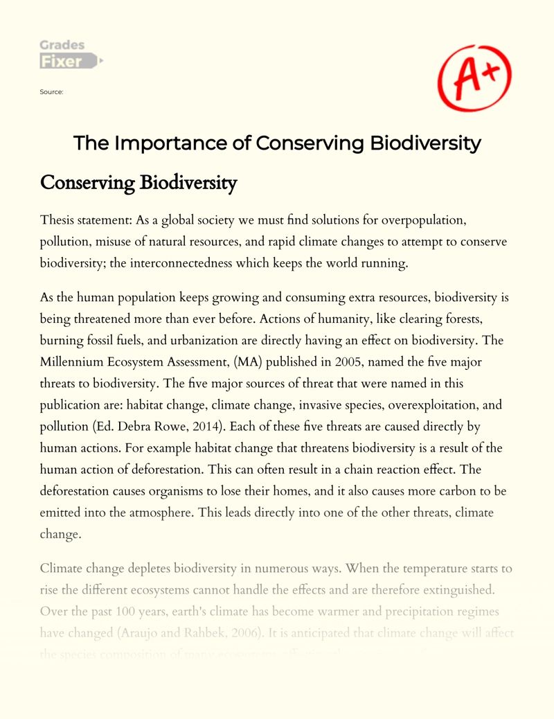 Biodiversity Essay Pdf - Premium City Picture Gallery - HD