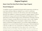 Master S Study Plan Study Plan For Master Degree Program 1457 Words