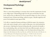 Why Developmental Psychology Is Important To Development Essay