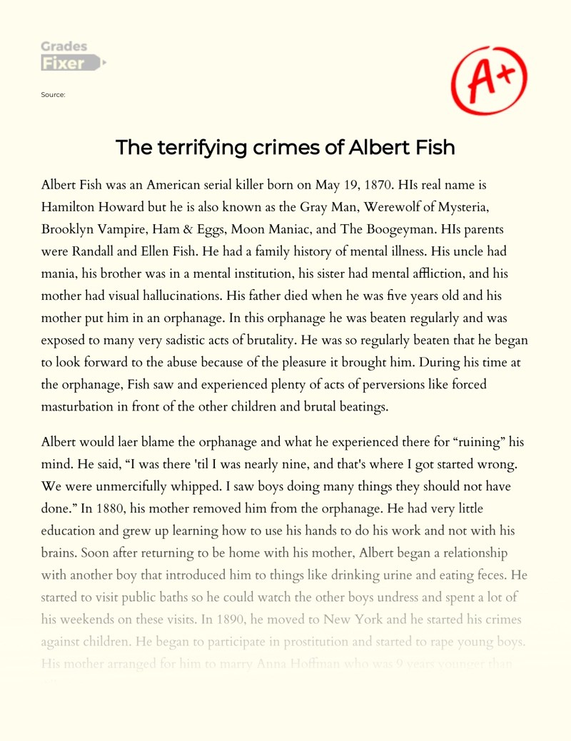 Albert Fish Quotes - Read This Twisted Letter From An Infamous Cannibal To The Mother Of His Victim Viralnova :