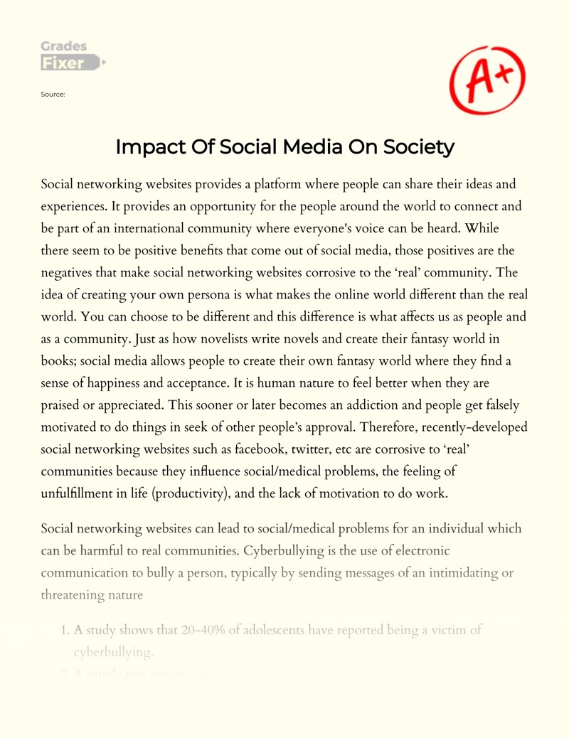 There Are Both Positive And Negative Aspects Of The Use Of Social Media We Must Be Aware Of Both And Uti Social Media Negative Essay Instructional Technology 4Positive impacts of media.