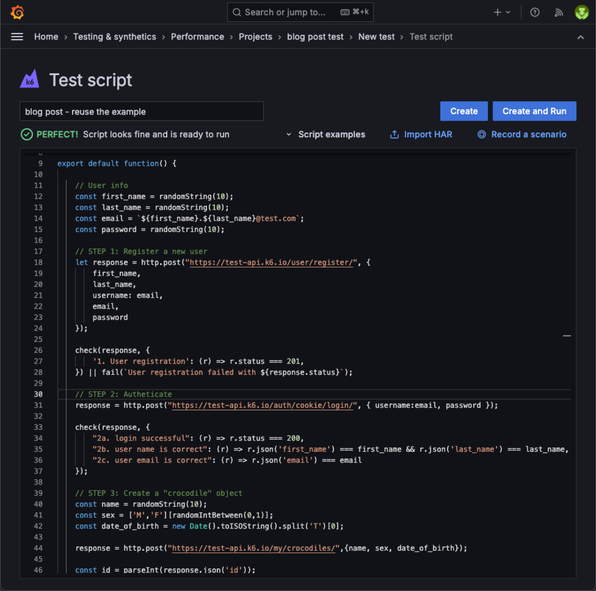 Grafana cloud synthetic monitoring: how to simulate user journeys to