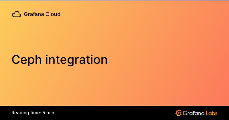 Ceph Integration Grafana Cloud Documentation - Best Sunset Images in Mobile