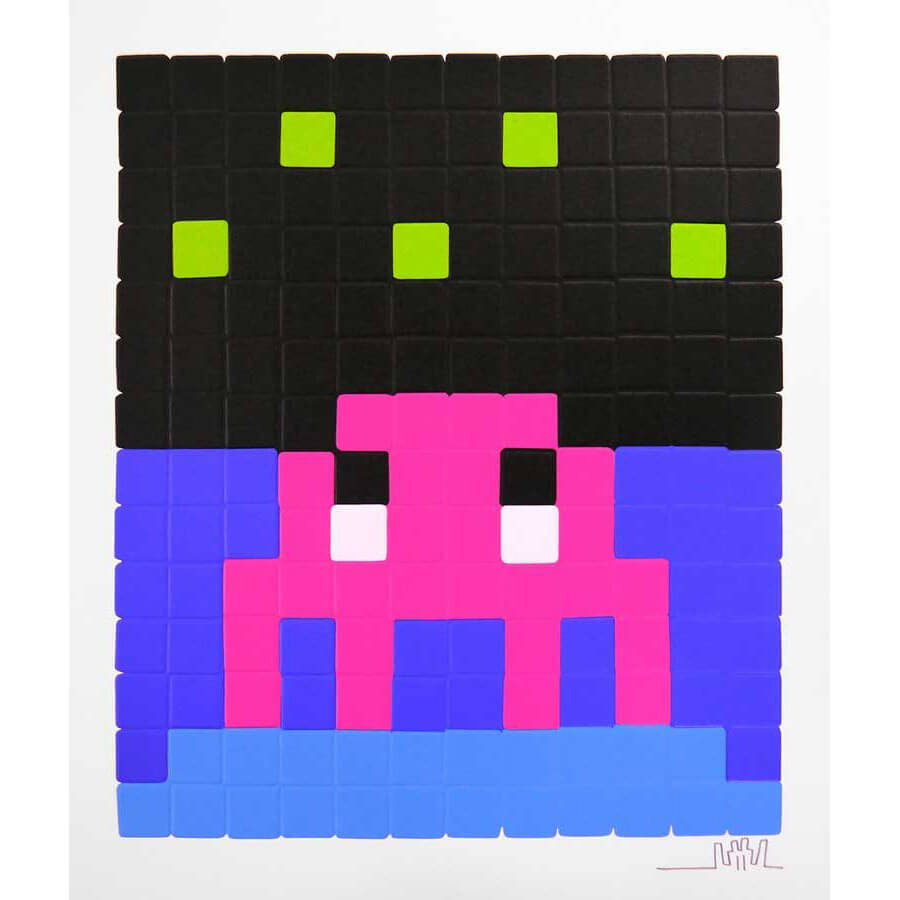 Augmented Reality Game Space Invaders Clipart Png Download 1418744 Pikpng From Taglialatella Galleries Invader Space One Pink 2013 Embossed screenprint on paper 15 14 34 in.