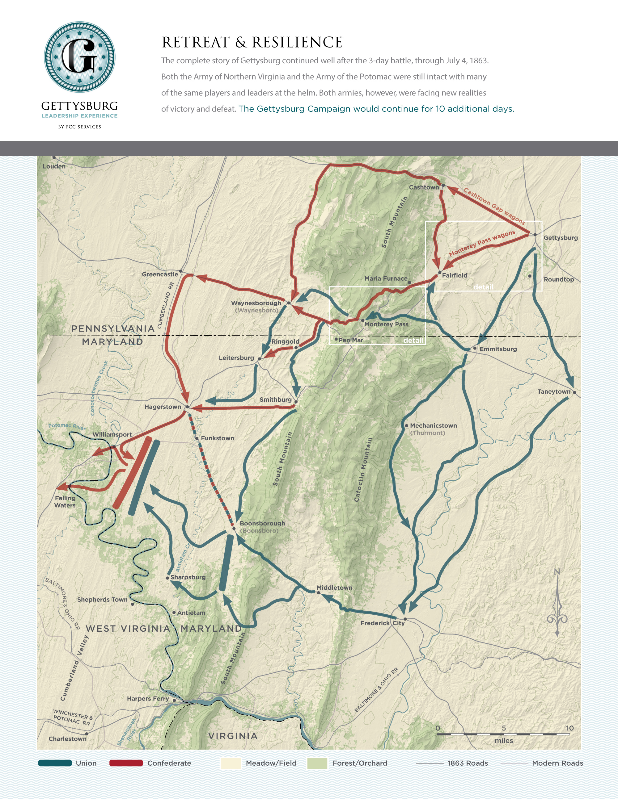 Battle Of Gettysburg Map Gettysburg 
