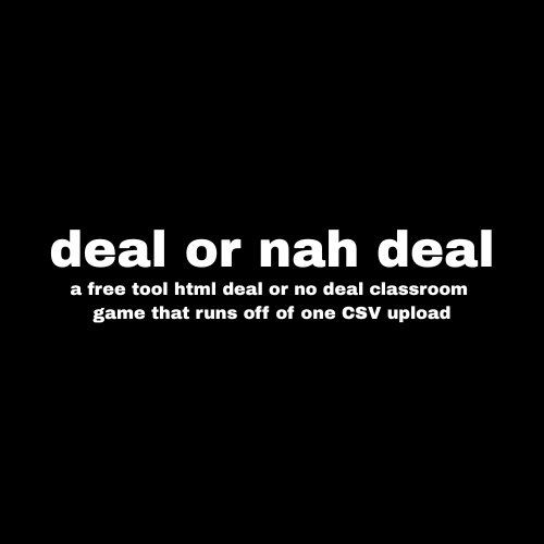 Deal or No Deal classroom review game logo