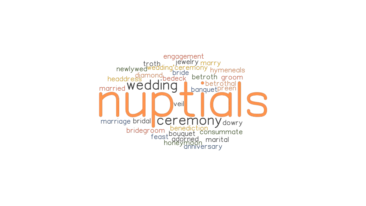 Marriage · bells · bridal · espousal · hook · matrimony · nuptials · union . Nuptials Synonyms And Related Words What Is Another Word For Nuptials Grammartop Com