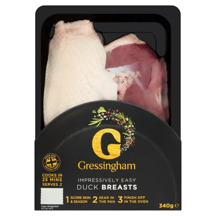 pack of 2 gressingham duck breasts