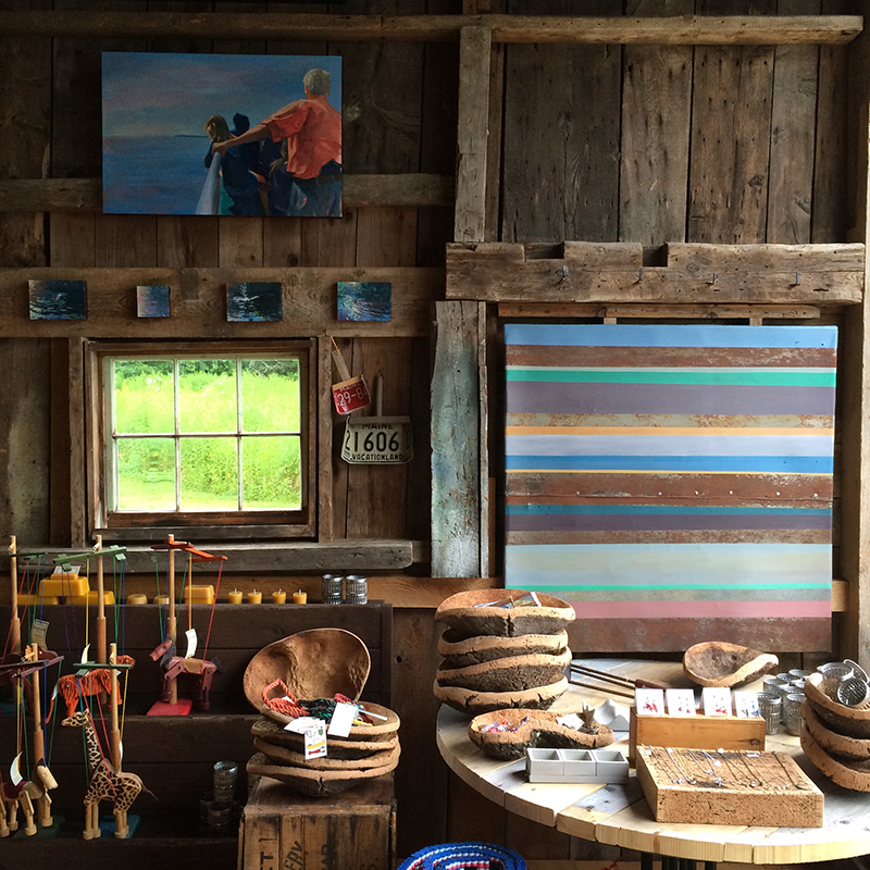 Tops, 2015. 4x4' Acrylic on metal roofing