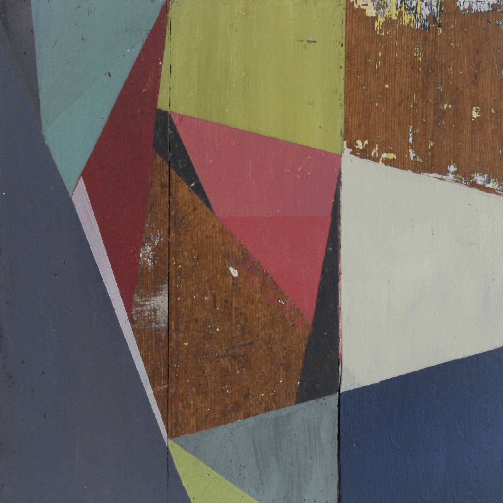 Hunker.1 2017 7x7" Acrylic on floorboards