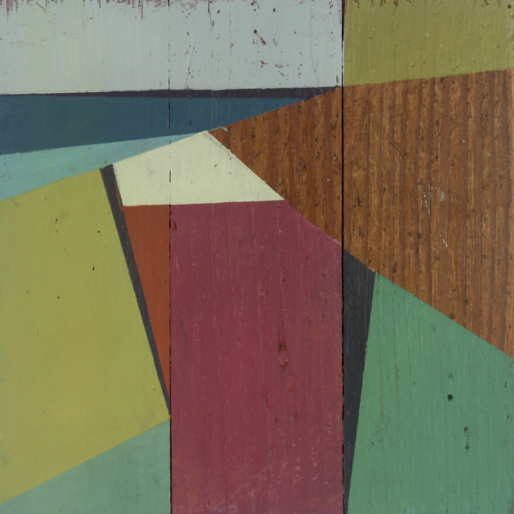 Hunker.5 2017 7x7" Acrylic on floorboards