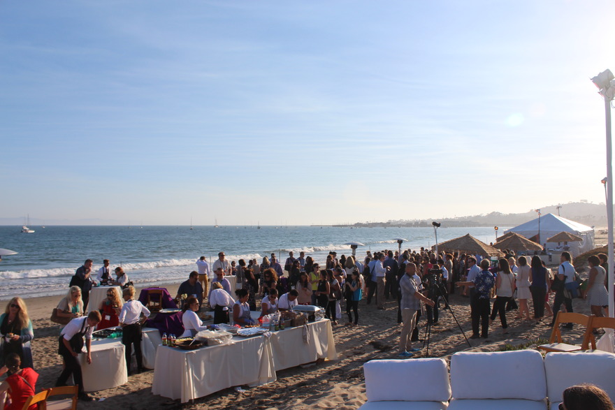 Beachfront reception with lounge furniture