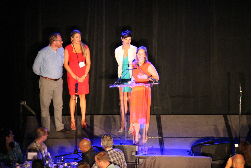 Four guests on stage during game segment