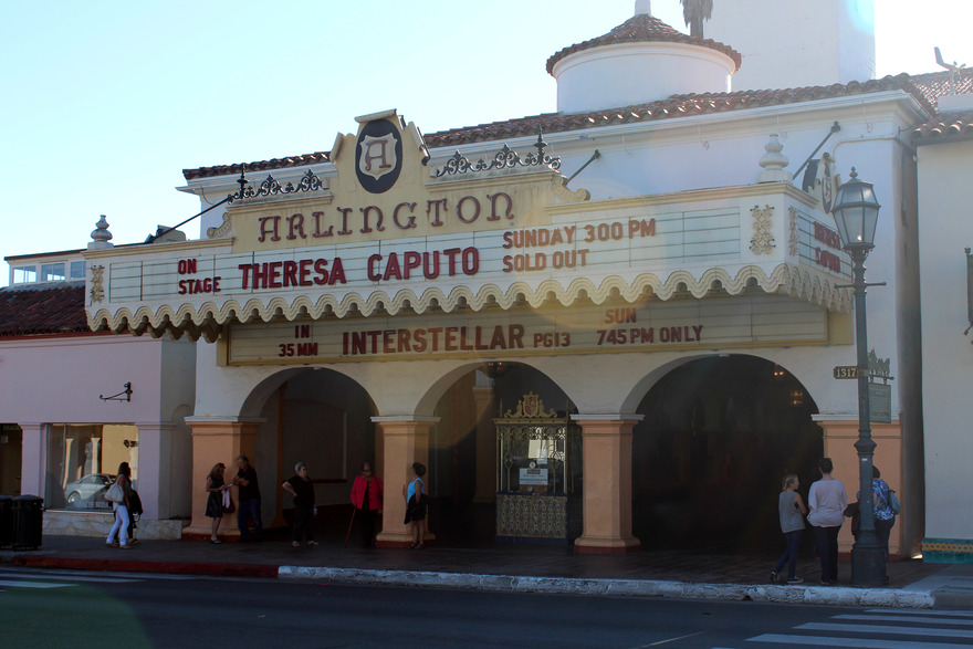 Arlington Theatre marquee in daylight