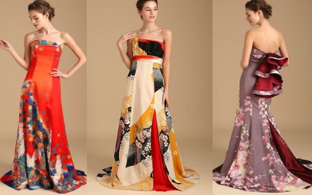 japanese wedding company is renting out stunning dresses made from vintage kimonos for brides-to-be grape japan on japanese wedding dress rental