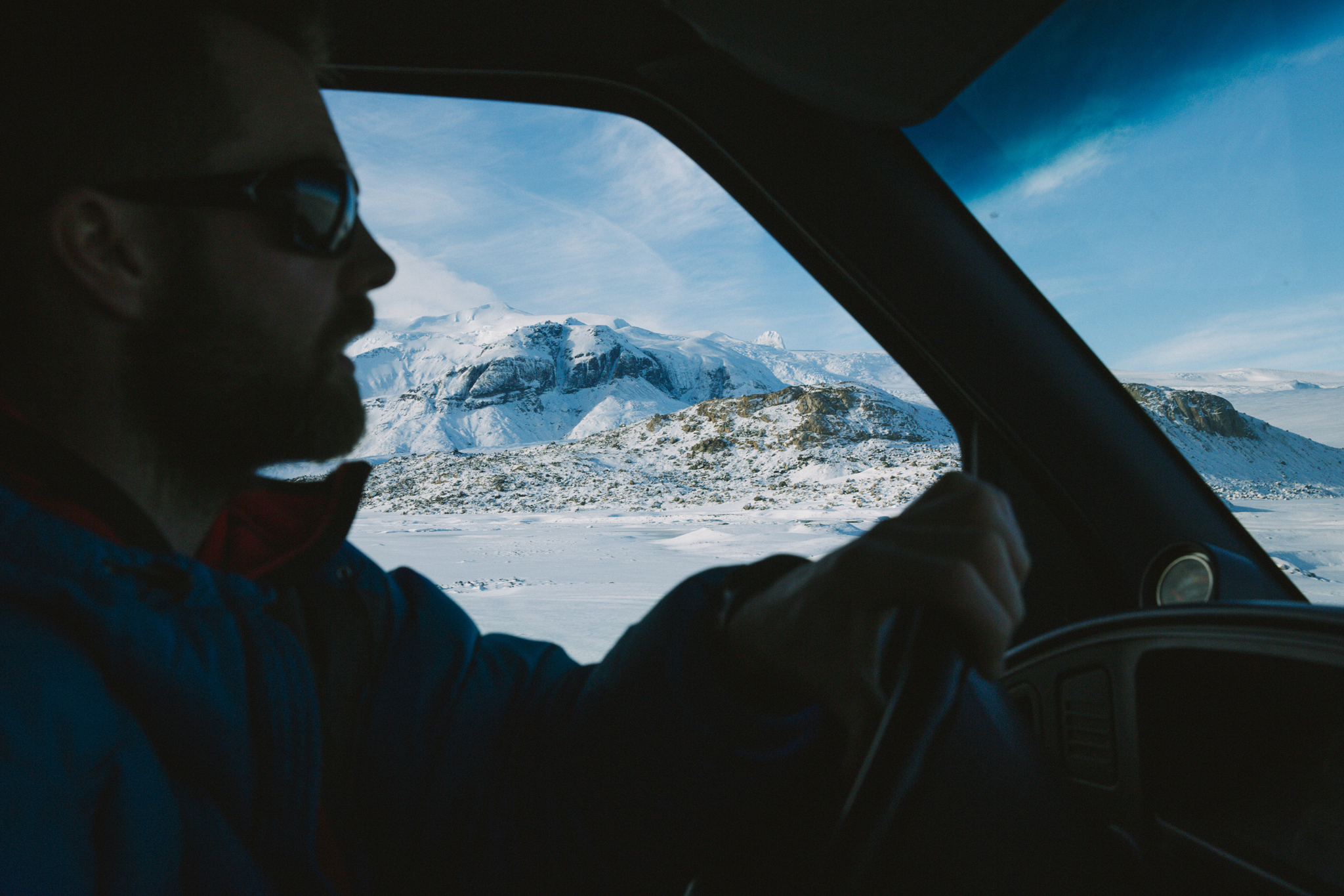 Driving on the glacier