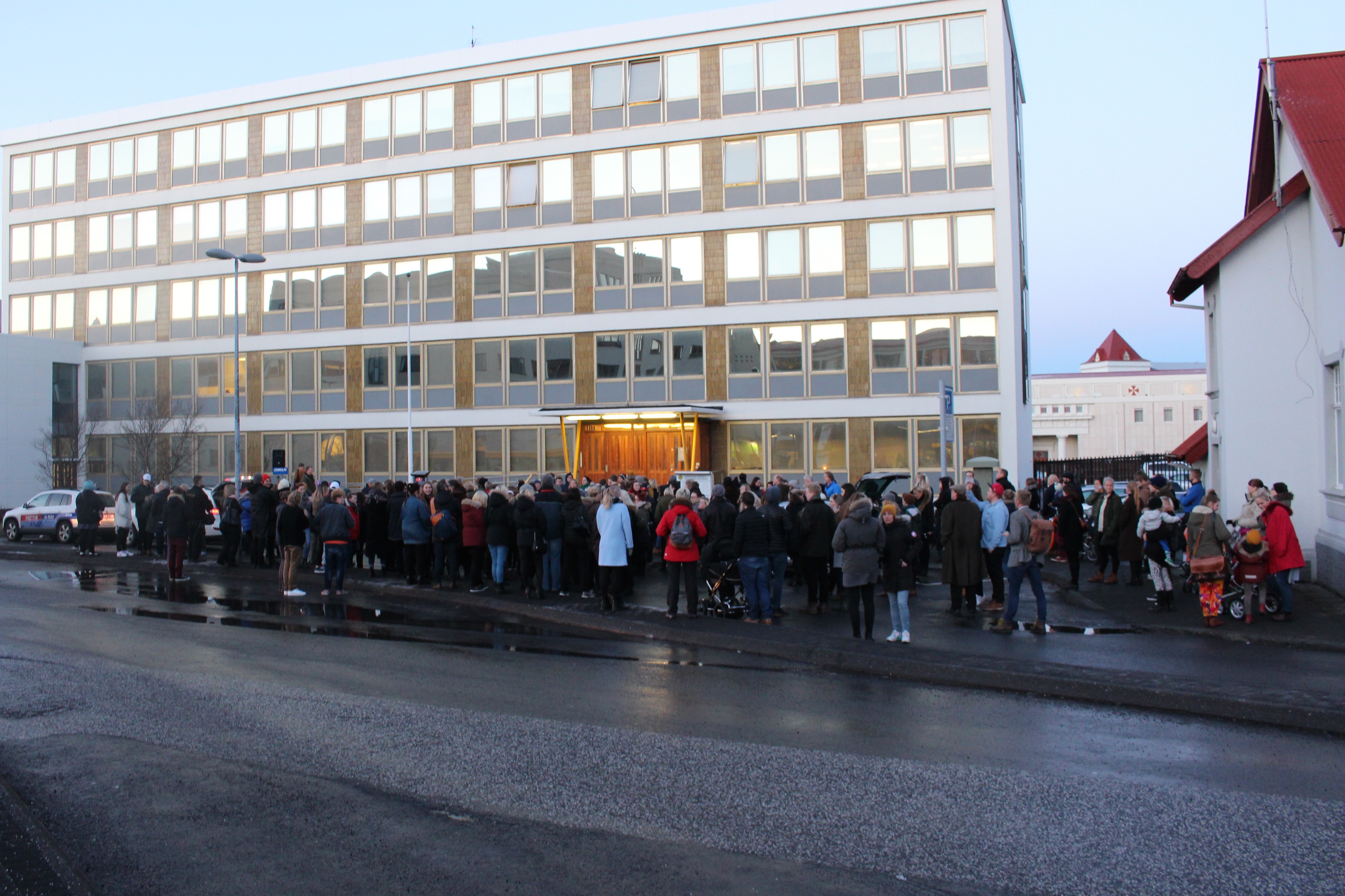 Protest outside police station 2015 by Rebecca Conway
