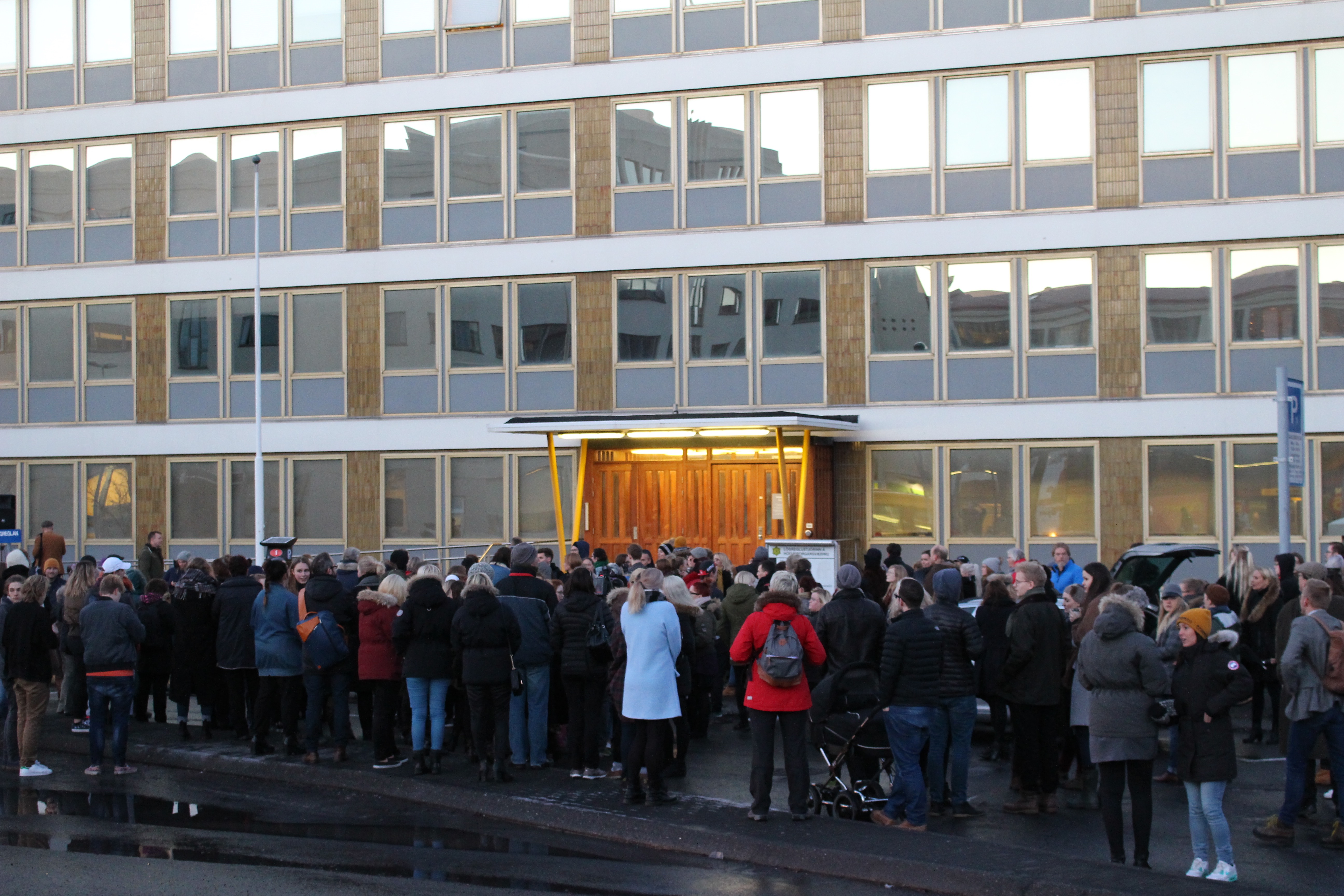 Protest outside police station 2015 by Rebecca Conway