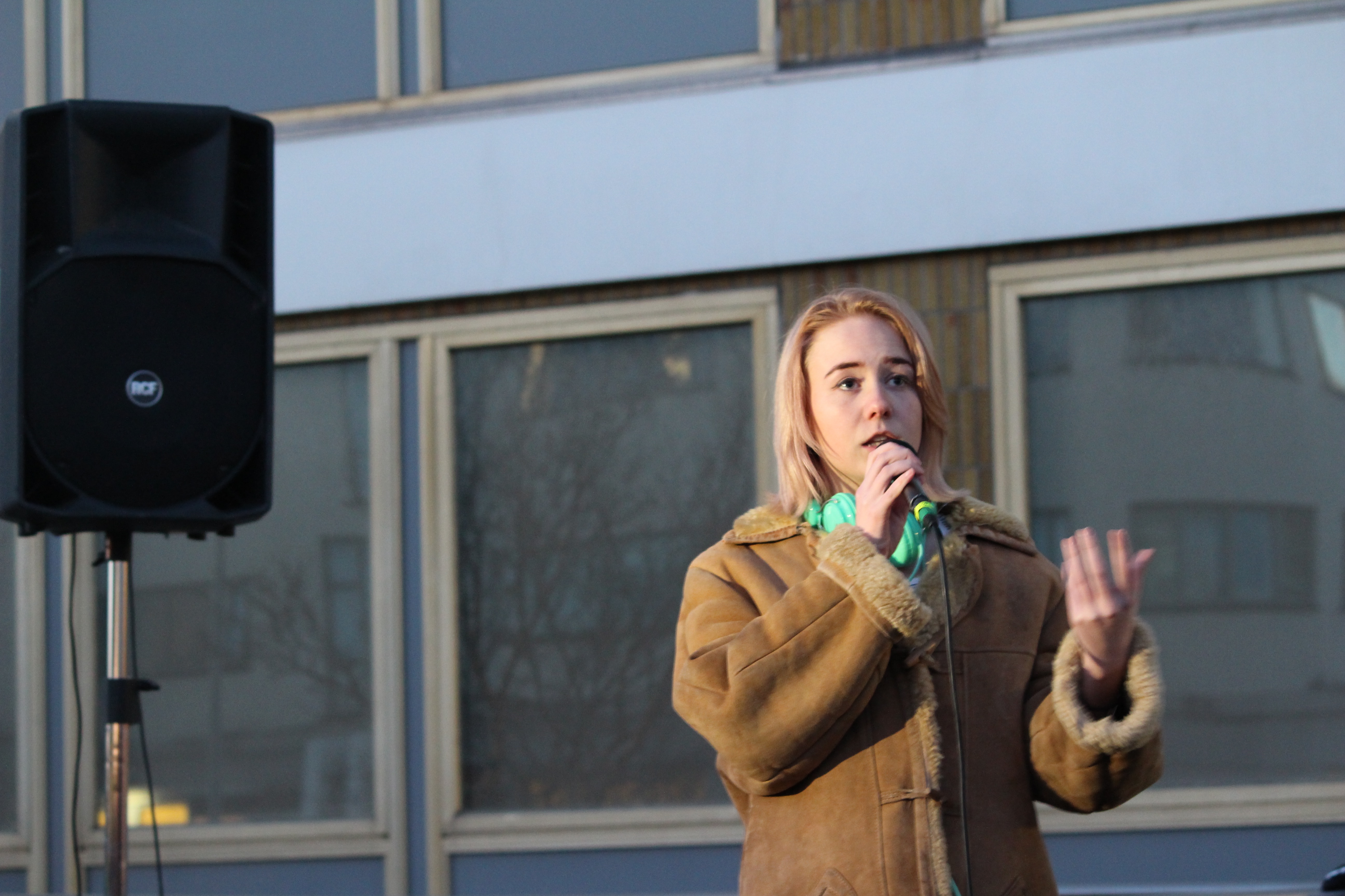 Protest outside police station 2015 by Rebecca Conway